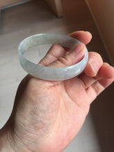 Load image into Gallery viewer, 53mm certified 100% natural Type A icy watery white light green gray (淡油青)Jadeite jade bangle PB268-1037