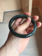 Load image into Gallery viewer, 61mm Certified Type A 100% Natural dark green/blue/gray/black Guatemala Jadeite bangle AZ145-6411
