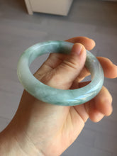 Load image into Gallery viewer, 57.5mm certified type A 100% Natural icy watery light green/purple/white chubby Jadeite jade bangle PF77-1315