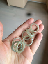 Load image into Gallery viewer, 16.1mm/size 5 1/2 100% natural type A icy watery dark green/light green/yellow/gray jadeite jade band ring BF35