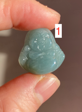 Load image into Gallery viewer, 100% Natural blue gray green Guatemala jadeite Jade happy buddha pendant group BH58