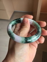 Load image into Gallery viewer, 55.5mm Certified 100% natural Type A Green & Light Purple jadeite jade bangle PH246-0510