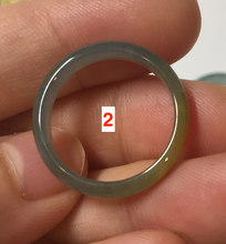 Load image into Gallery viewer, 17.9mm 7 3/4 100% natural type A icy watery green/blue Guatemala jadeite jade band ring group BP76