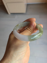 Load image into Gallery viewer, 50.5mm 100% natural Type A light green/purple oval jadeite jade bangle Y166-3705