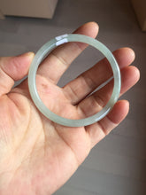 Load image into Gallery viewer, 57mm Certified Type A 100% Natural icy watery white/light green flat slim Jadeite Jade bangle BG222-8572