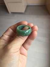 Load image into Gallery viewer, Size 12 1/2 100% natural type A oily dark green broad jadeite jade band ring thumb ring PC2466