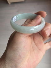 Load image into Gallery viewer, 48mm certified 100% natural Type A icy watery green white oval jadeite jade bangle BH84-9112