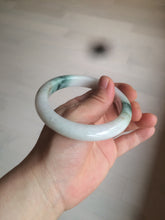 Load image into Gallery viewer, 59mm Certified 100% natural Type A green/white jadeite jade bangle AX99-4384