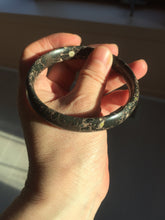 Load image into Gallery viewer, 59.5mm 100% natural black background with white/yellow/red flowers Plum blossom Jade(梅花玉) bangle SY98-6