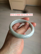 Load image into Gallery viewer, 53-57mm Type A 100% Natural light green/white Jadeite Jade bangle (with defects) group GL15