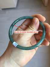 Load image into Gallery viewer, 55-62mm Certified type A 100% Natural dark green/blue/black slim round cut Guatemala Jadeite bangle(different size with defects) group GL30