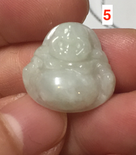 Load image into Gallery viewer, 100% Natural type A green/white small happy buddha jadeite Jade pendant necklace group BP111