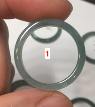 Load image into Gallery viewer, 100% natural type A icy watery light green/blue/gray Guatemala jadeite jade band ring R117