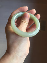 Load image into Gallery viewer, 51mm Certified 100% Natural icy waery light green/yellow/gray nephrite jade bangle HN37-3595