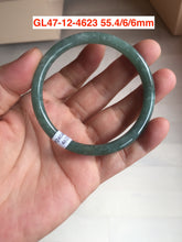 Load image into Gallery viewer, 54-62mm Certified type A 100% Natural dark green/blue/gray slim round cut guatemala Jadeite bangle(different size with defects) group GL47