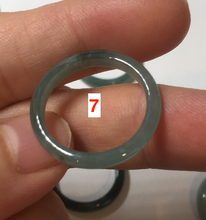 Load image into Gallery viewer, 17.9mm 7 3/4 100% natural type A icy watery green/blue Guatemala jadeite jade band ring group BP76