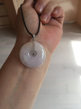 Load image into Gallery viewer, 29.4/6.7mm Type A 100% Natural light purple yellow Jadeite Jade Safety Guardian Button donuts Pendant BP113