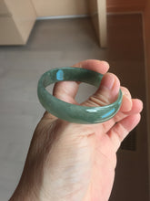 Load image into Gallery viewer, 51.7mm Certified type A 100% Natural oily dark green gray (油青) thin Jadeite Jade bangle PB273-1042