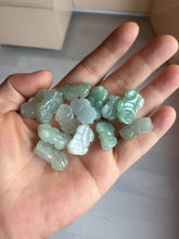 Load image into Gallery viewer, 100% natural type A icy watery jadeite jade green/white 3D PiXiu(貔貅) pendant group necklace F160