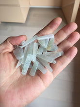 Load image into Gallery viewer, 100% Natural type A icy watery light green white narrow rectangle Jadeite Jade safe and sound pendant group BS139 Add on item
