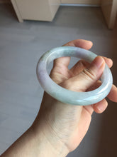 Load image into Gallery viewer, 60.5mm Certified Type A 100% Natural icy watery green/purple chubby Jadeite Jade bangle PB236-9536