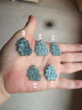 Load image into Gallery viewer, 100% Natural icy watery blue/green/gray jadeite jade blessed fortune pendant BG7