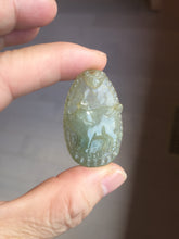 Load image into Gallery viewer, Type A 100% Natural Light Green-Gray (淡油冰) Jadeite Jade Pig Pendant – Abundance, Prosperity, Happiness & Good Fortune PC241