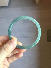 Load image into Gallery viewer, 58.7mm Type A 100% Natural icy watery light green/blue/gray Guatemala slim round cut Jadeite bangle PJ43-0685