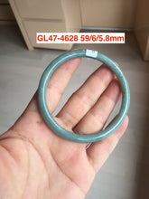 Load image into Gallery viewer, 54-62mm Certified type A 100% Natural dark green/blue/gray slim round cut guatemala Jadeite bangle(different size with defects) group GL47