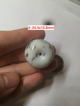 Load image into Gallery viewer, 100% Natural white beige with black/brown flying dandelions Osmanthus fragrant cheese cake nephrite Jade pendant/worry stone HT68