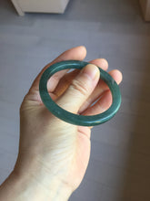 Load image into Gallery viewer, 50mm Type A 100% Natural dark green/black/blue/gray with flying snow Guatemala square style Jadeite bangle PJ81-0656