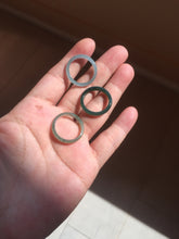 Load image into Gallery viewer, 17.5mm 7 1/4 100% natural type A icy watery green/blue icy watery Guatemala jadeite jade band ring group BP78