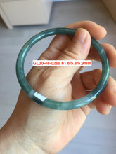 Load image into Gallery viewer, 55-62mm Certified type A 100% Natural dark green/blue/black slim round cut Guatemala Jadeite bangle(different size with defects) group GL30