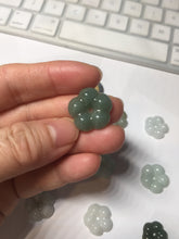 Load image into Gallery viewer, Type A 100% Natural light green/white/purple jadeite Jade Hawaiian flower Pendant AA66