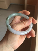Load image into Gallery viewer, 58.8mm certified Type A 100% Natural light purple white brown with brown floating flowers round cut Jadeite Jade bangle PC161-4081