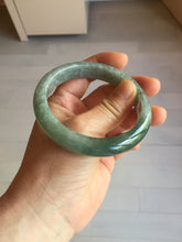 Load image into Gallery viewer, 58.2mm certified type A 100% Natural oily dark green gray black with flying snow Jadeite jade bangle PC206-7680