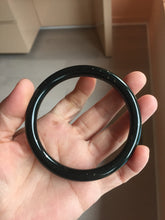 Load image into Gallery viewer, 62.5mm 100% Natural Dark Green/Black Meteorite Starry Night Sky Galaxy Nephrite Bangle HK2-0564