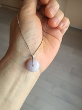 Load image into Gallery viewer, 14mm Type A 100% Natural light purple white Abacus-Bead Peace and Safety Guardian Donuts Buckle jadeite Pendant group PH116