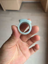 Load image into Gallery viewer, Size 10 1/4 100% natural type A light green saddle jadeite jade thumb ring BQ77