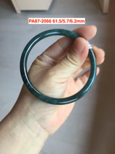 Load image into Gallery viewer, 51-61mm Certified type A 100% Natural dark green/blue/gray slim round cut Guatemala Jadeite bangle no crack group GL52