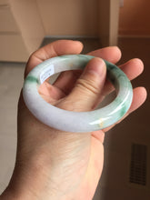 Load image into Gallery viewer, 53.7mm Certified 100% natural Type A Green & Light Purple jadeite jade bangle PH243-0178