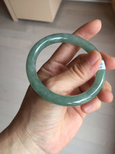 Load image into Gallery viewer, 53.6mm Certified 100% natural Type A dark green gray black(冰油青) round cut jadeite jade bangle AZ176-0514