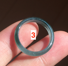 Load image into Gallery viewer, 15.7mm size 5 100% natural type A icy watery green/blue icy watery Guatemala jadeite jade band ring group BP87