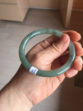 Load image into Gallery viewer, 59.8mm Certified Type A 100% Natural oily dark green(老油青) gray black round cut Jadeite Jade bangle BH110-0696