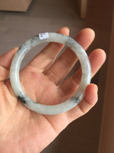 Load image into Gallery viewer, 58.5mm certified 100% natural Type A white dark green ink painting (水墨) jadeite jade bangle PC159-3152