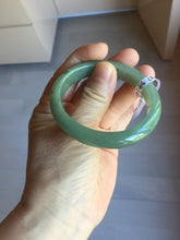 Load image into Gallery viewer, 51.5mm Certified Type A 100% Natural Oily Dark Green Gray Black(油青) Oval Jadeite Jade Bangle PE101-7127