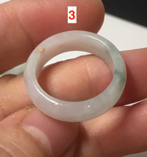 Load image into Gallery viewer, 100% natural type A icy watery green/white/yellow/purple jadeite jade band ring group R111