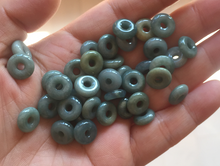 Load image into Gallery viewer, 9.8-10mm 100% natural type A blue/green/yellow/gray Guatemala Jadeite Jade small safe and sound donuts button pendant group BP61 (add-on items)