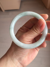 Load image into Gallery viewer, 56.4mm certified 100% natural Type A light green white round cut jadeite jade bangle BS4-9557