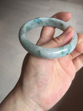 Load image into Gallery viewer, 54.9mm Certificated light green/purple with green floating flowers jadeite jade bangle S84-7072
